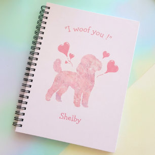 Cahier personnalisé Rose Poodle Cadeau de journa