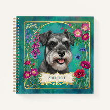 Cahier personnalisé Schnauzer sel et poivre