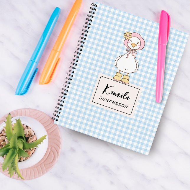Cahier personnalisé Silly Goose Pink Bow Coquette (Créateur téléchargé)
