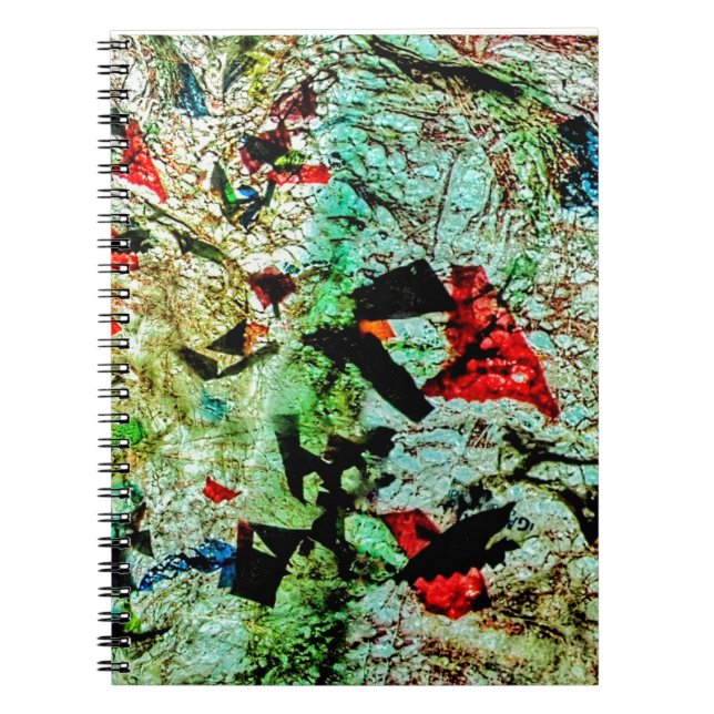 Cahier photo abstrait spirale avec paillettes blan (Devant)