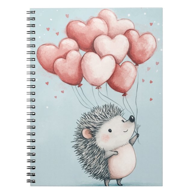 Cahier photo d'un hérisson mignon avec spirale en  (Devant)