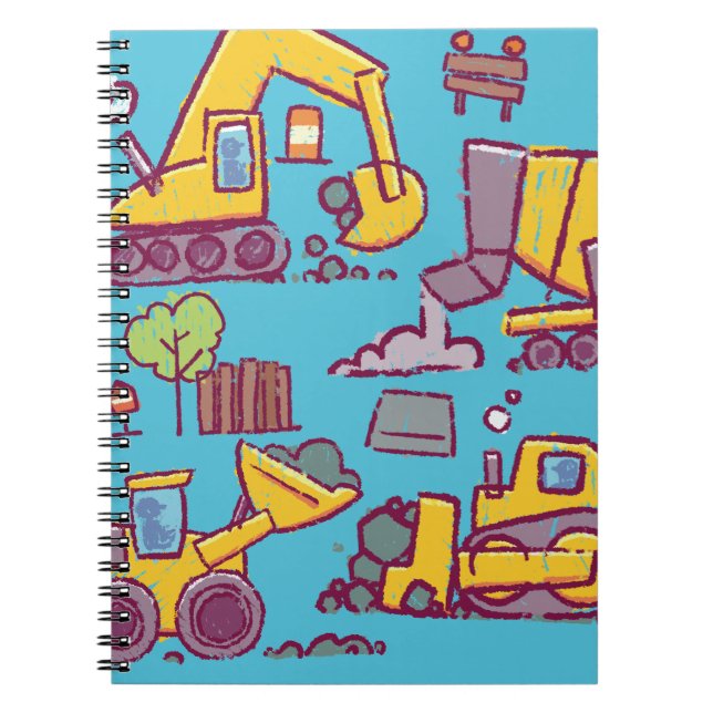 Cahier photo en spirale à thème de construction po (Devant)