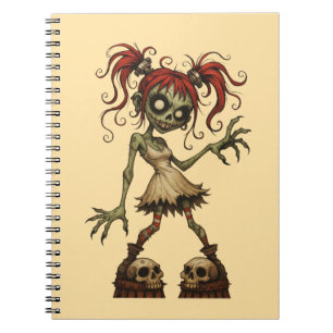 Cahier photo en spirale de fille zombie mignonne