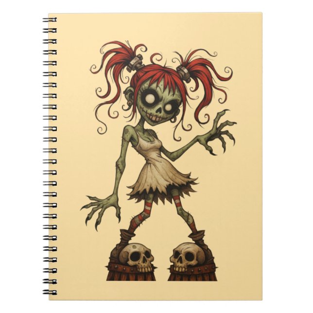 Cahier photo en spirale de fille zombie mignonne (Devant)