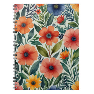 Cahier photo spirale à motif floral élégant