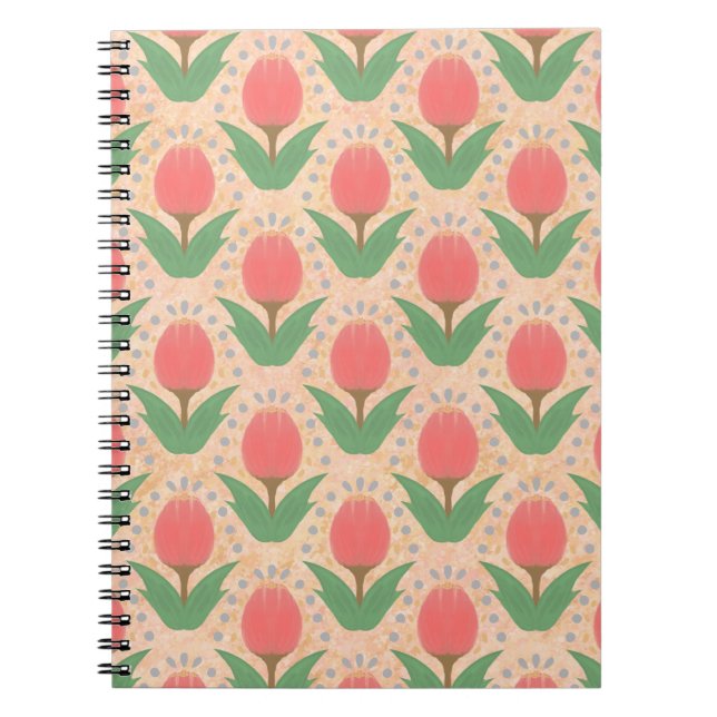 Cahier photo spirale aux tulipes joyeuses (Devant)