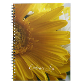 Cahier photo spirale floral jaune Embrasser la joi
