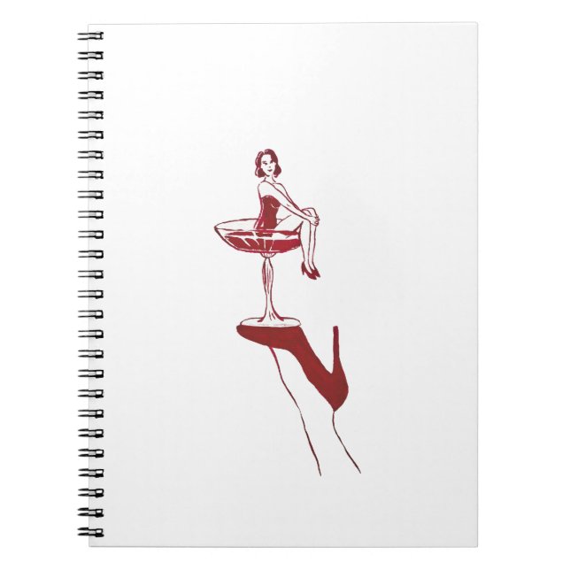 Cahier Pin-Up Verre à Cocktail Vintage (Devant)