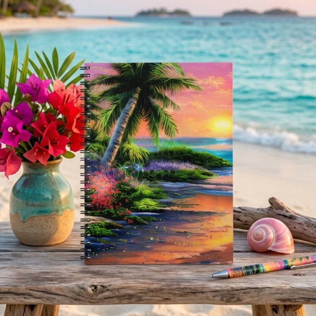 Cahier Plage Tropicale, Coucher de Soleil sur l'Oc (Créateur téléchargé)