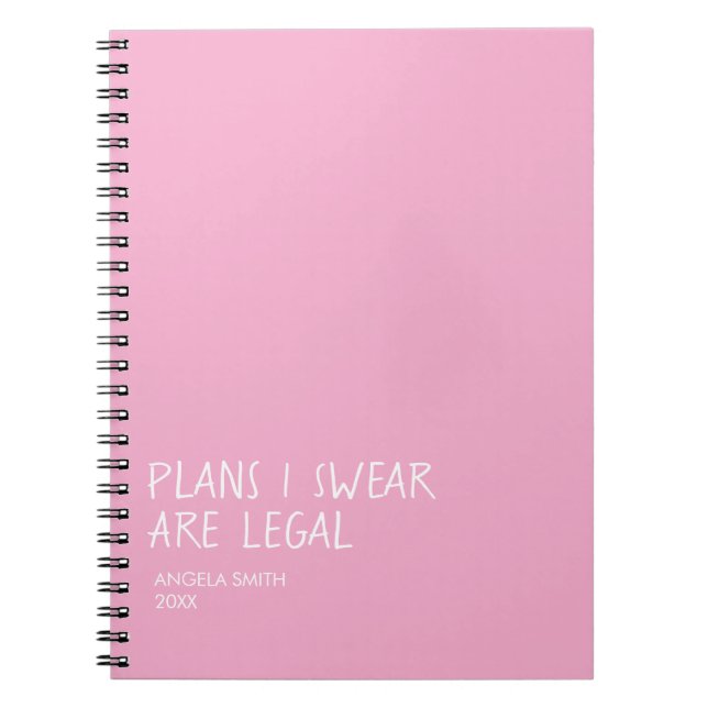 Cahier Plans Que Je Jure Sont Légaux – Humour Noir (Devant)