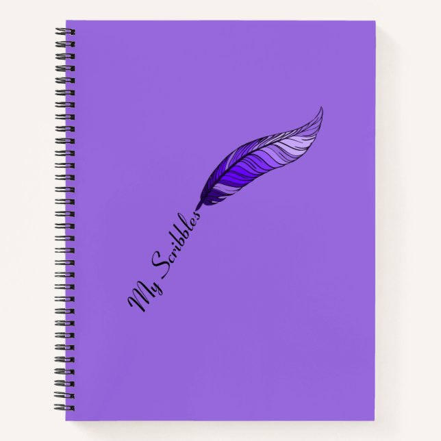Cahier - Plume de stylo violet (Devant)