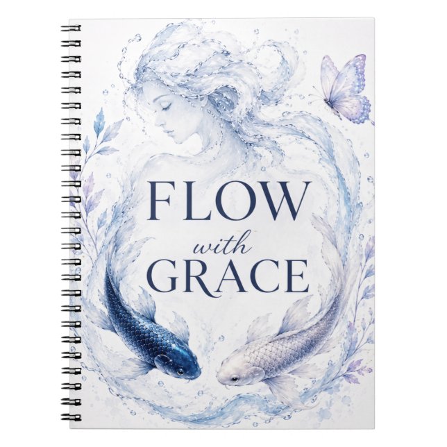 Cahier Poisson Koi Fleurir Avec Grâce (Devant)