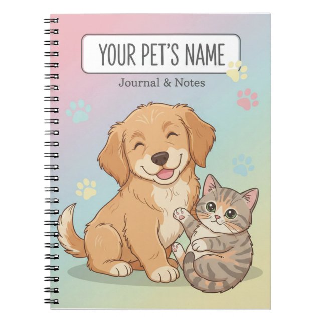 Cahier pour animaux de compagnie mignons – Journal (Devant)