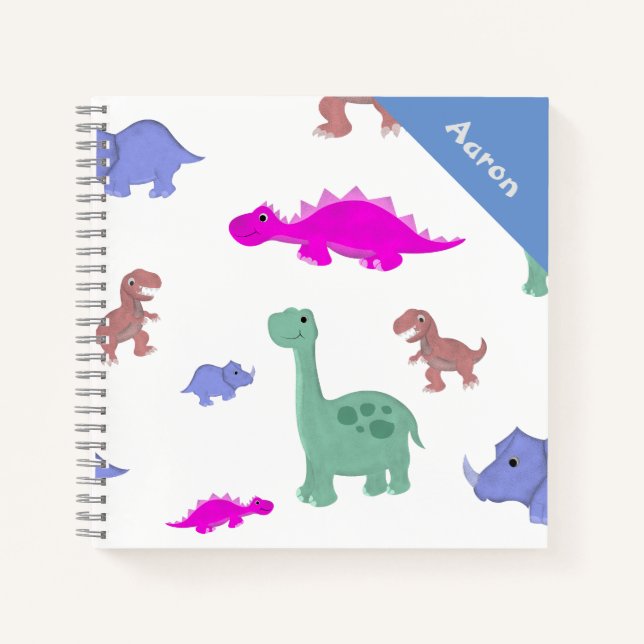 Cahier pour enfants à motif de dinosaure mignon (Devant)