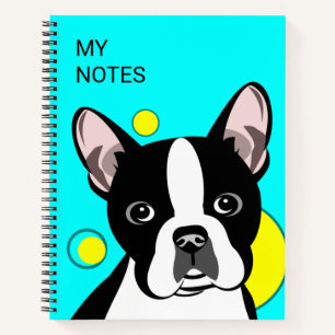 Cahier pour enfants avec un Boston Terrier mignon