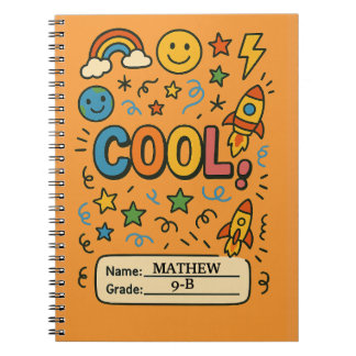 Cahier pour Enfants Cool – Nom et Niveau Personnal