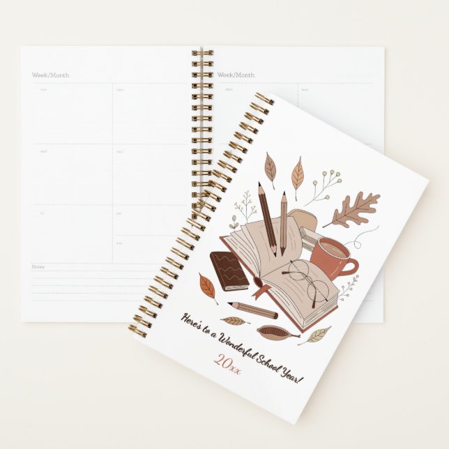 Cahier pour Enseignant Retour à l'École | Décorati (Devant avec enveloppe)
