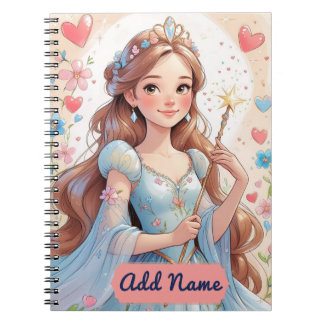 Cahier Princesse Bleue – Nom éditable