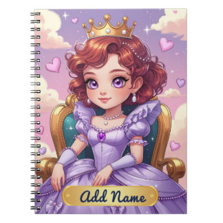 Cahier Princesse Violette – Nom personnalisable