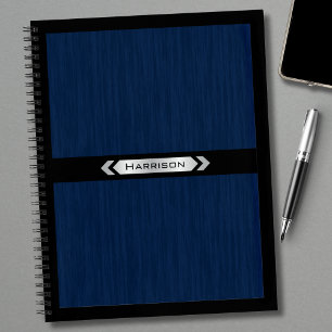 Cahier Professionnel Bleu Marine Argent Exécutif
