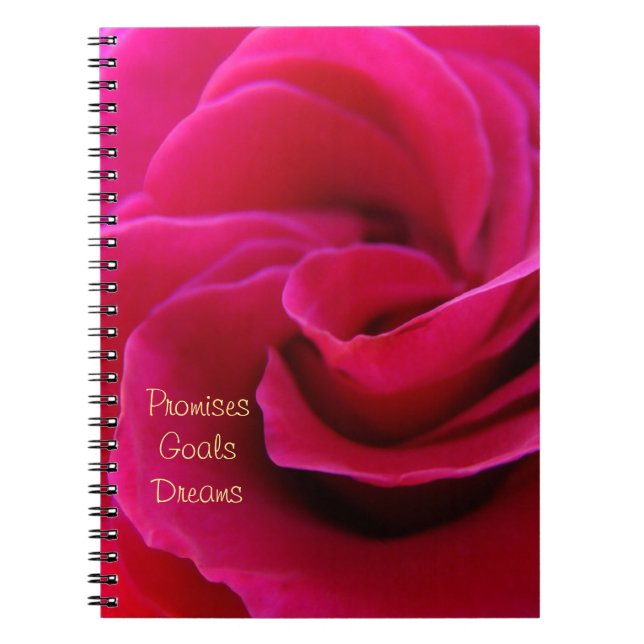 Cahier Promesses Rêves Fleurs Rose Rose (Devant)