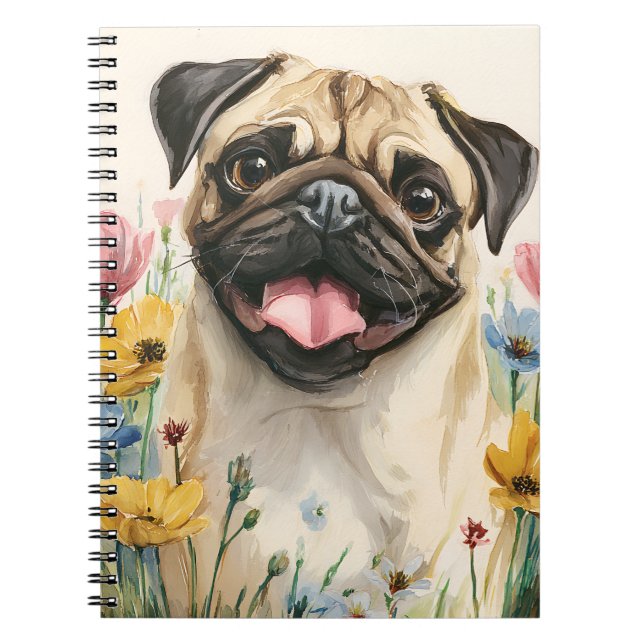 Cahier Pug – Aquarelle (Devant)