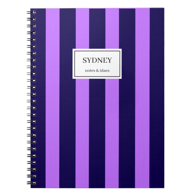 Cahier rayé classique Journal à nom personnalisé  (Devant)