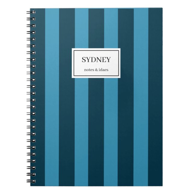 Cahier rayé classique Journal nom personnalisé  (Devant)