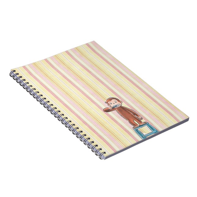 Cahier rayé rose et jaune de Georges le curieux (Côté Droit)