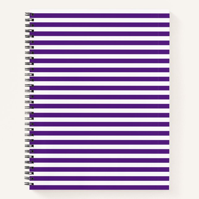 Cahier rayé violet et blanc (Devant)