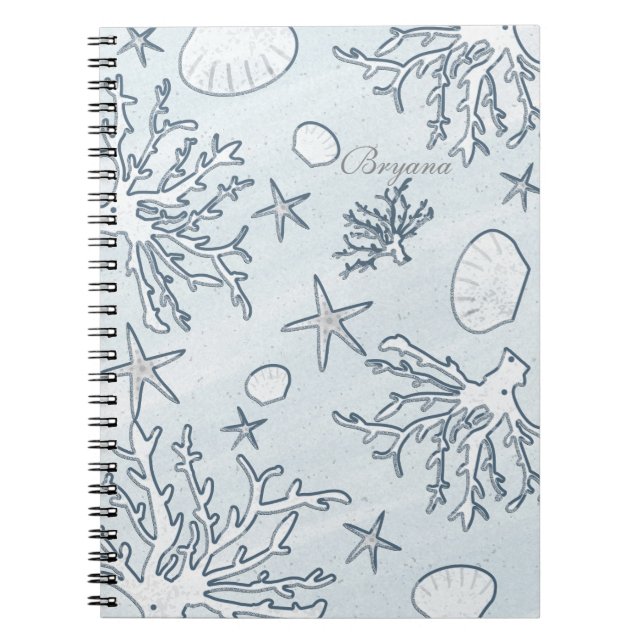 Cahier Récif de Corail de Plage Coquillage & Étoil (Devant)