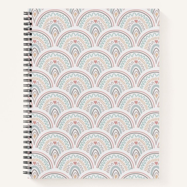 Cahier Règles Pastel Boho Arc-en-ciel (Devant)