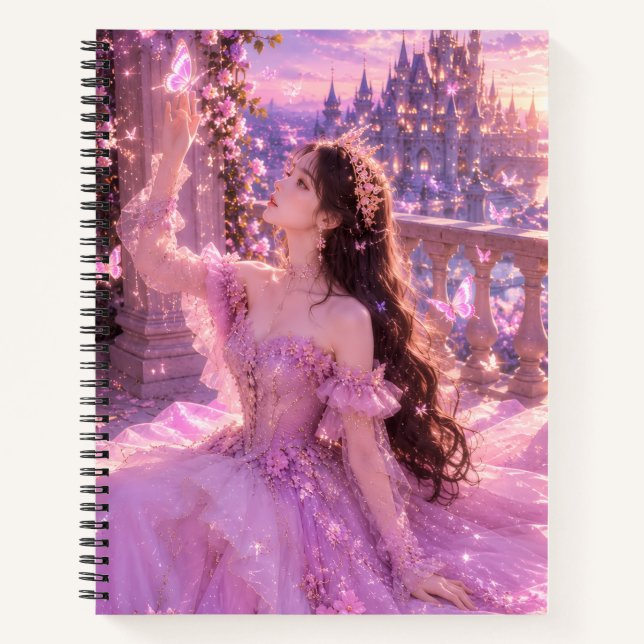 Cahier Relié Collège Princesse Violette Mignonne (Devant)