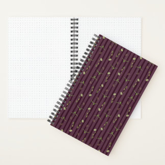 Cahier relié rayures Bourgogne