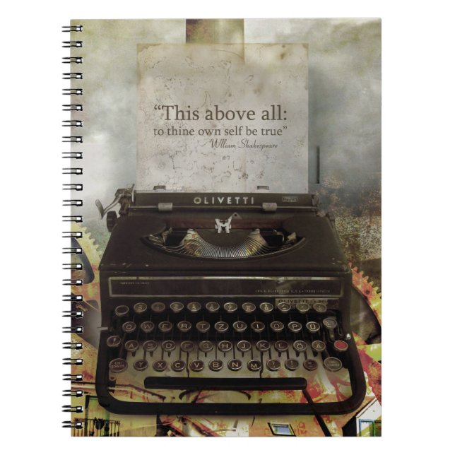 Cahier relié Steampunk Citation Shakespeare (Devant)