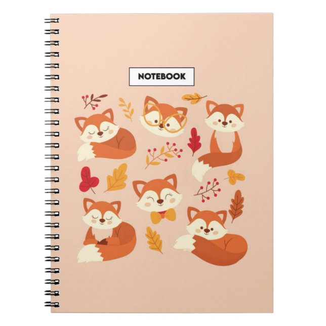 Cahier Renard Arrière-plan Coloré Animaux (Devant)