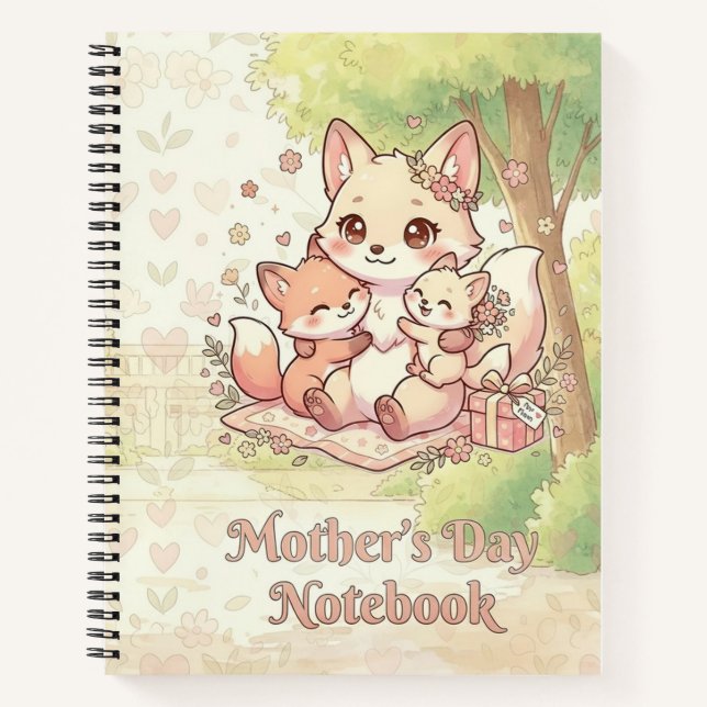 Cahier renard pour la fête des mères mignon (Devant)