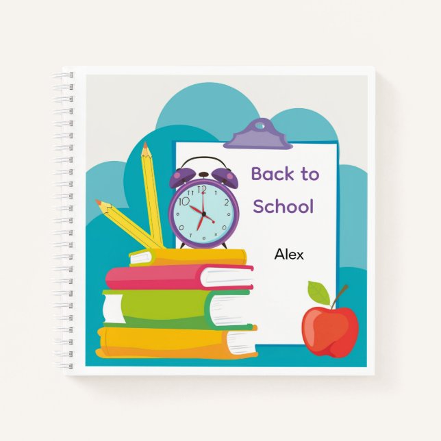 Cahier Retour à l'école avec des livres et un réve (Devant)