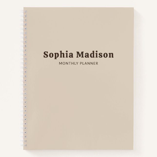 Cahier Rétro Gras Simple Brun Beige (Devant)