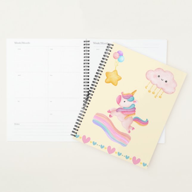 Cahier Rêves de Licorne Pastel (Devant avec enveloppe)