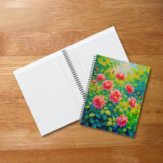 Cahier Roses Roses (Notebook with pink roses)