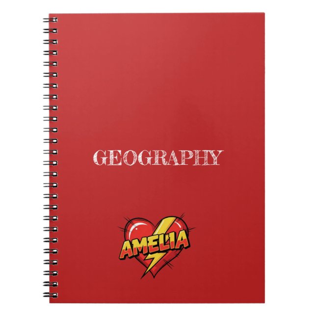 Cahier Rouge Amelia Heart (Devant)