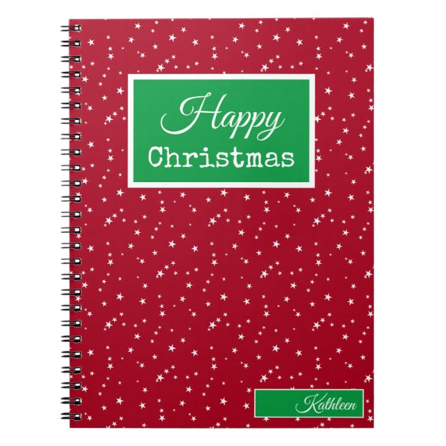 Cahier rouge et vert de Noël, Nom (Devant)