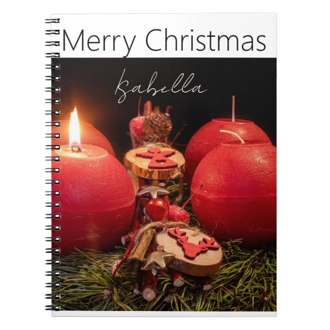 Cahier rouge festif de Noël joyeux (Devant)