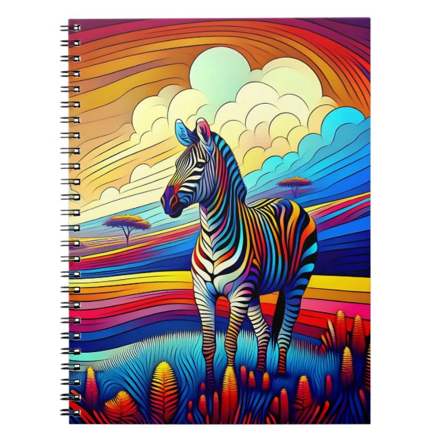 Cahier Safari Zèbre Arc-en-ciel (Devant)