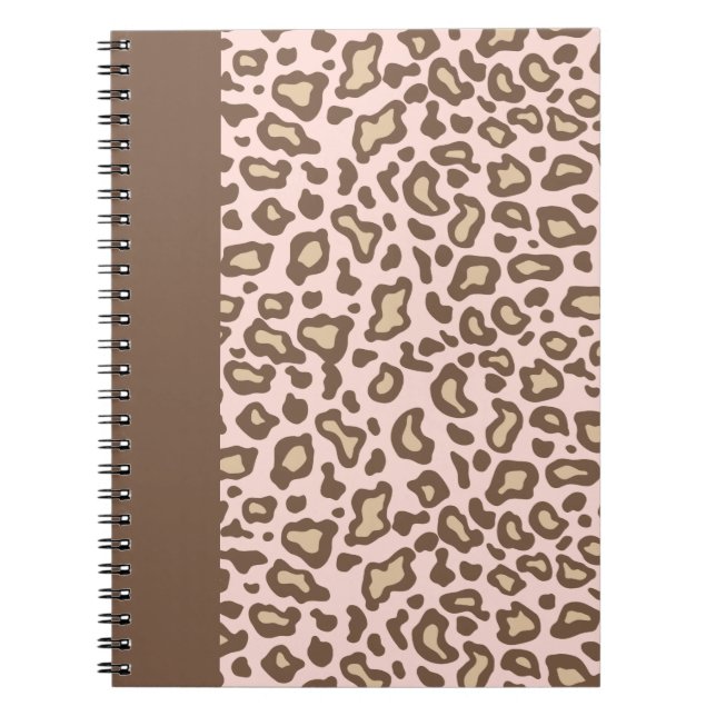Cahier scolaire à motifs léopard rose cadeau (Devant)