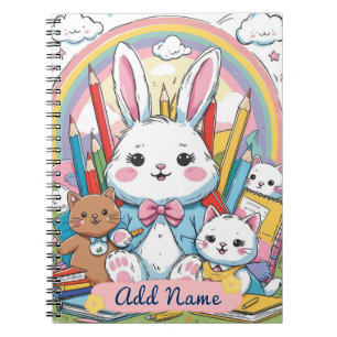Cahier Scolaire Arc-en-ciel de Lapin Mignon Modifi
