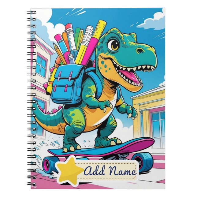 Cahier Scolaire Editable Dinosaures – Planche à Ro (Devant)