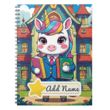 Cahier scolaire licorne mignon éditable