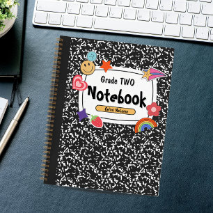 Cahier Scolaire Personnalisé – Design Crafty Noir